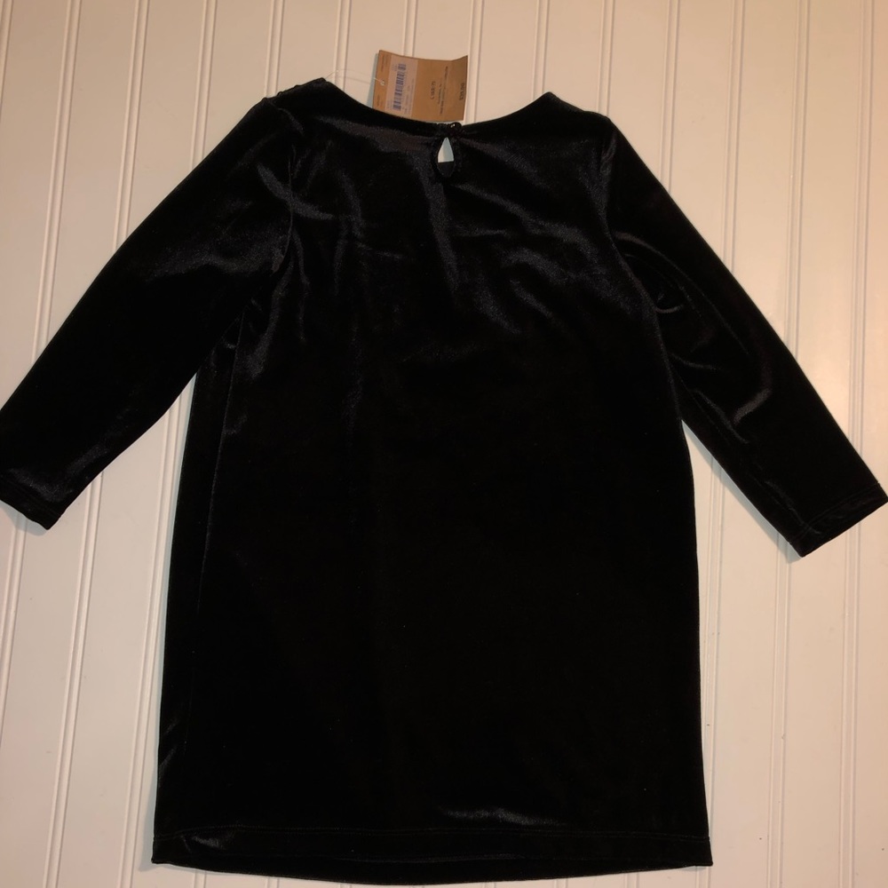 Landsend kids black velvet dress size L (6X-7) new - Picture 3 of 5